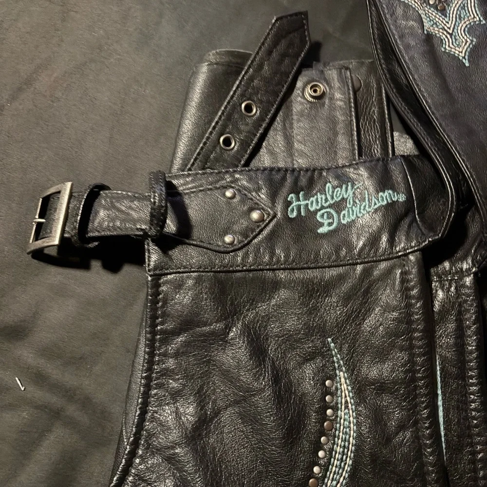 Vintage Harley-Davidson Black Leather Women Chaos Small - Picture 1 of 12